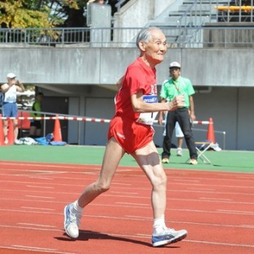 corredor, maraton, ansiano, record