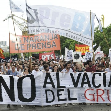 reclamo, trabajadores, prensa, grupo 23